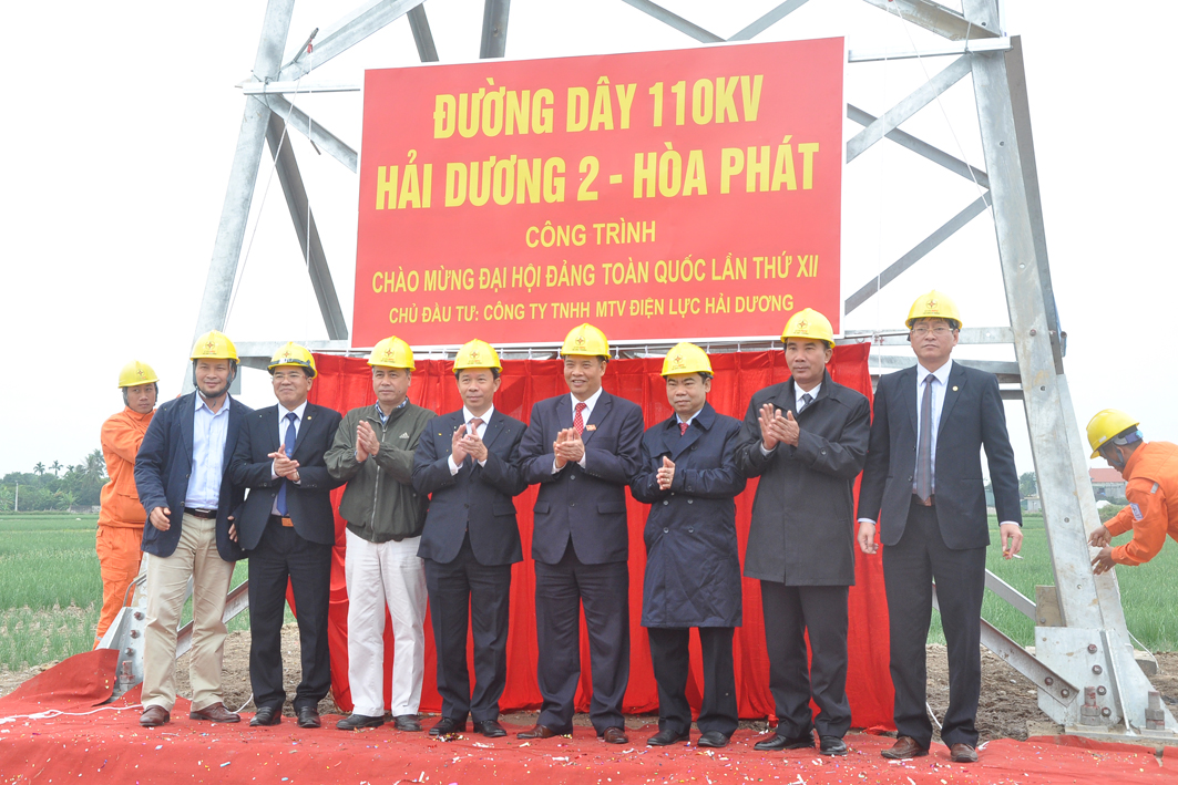 Tin gắn biển đóng điện đường dây110kV Hải Dương 2