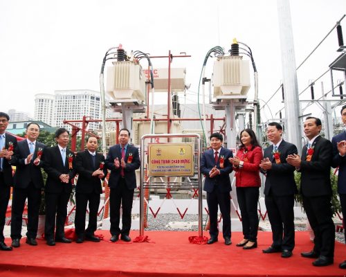 Đại diện lãnh đạo Tổng công ty Thiết bị điện Đông Anh tham gia lễ gắn biển Trạm biến áp 110kV Minh Khai và nhánh rẽ
