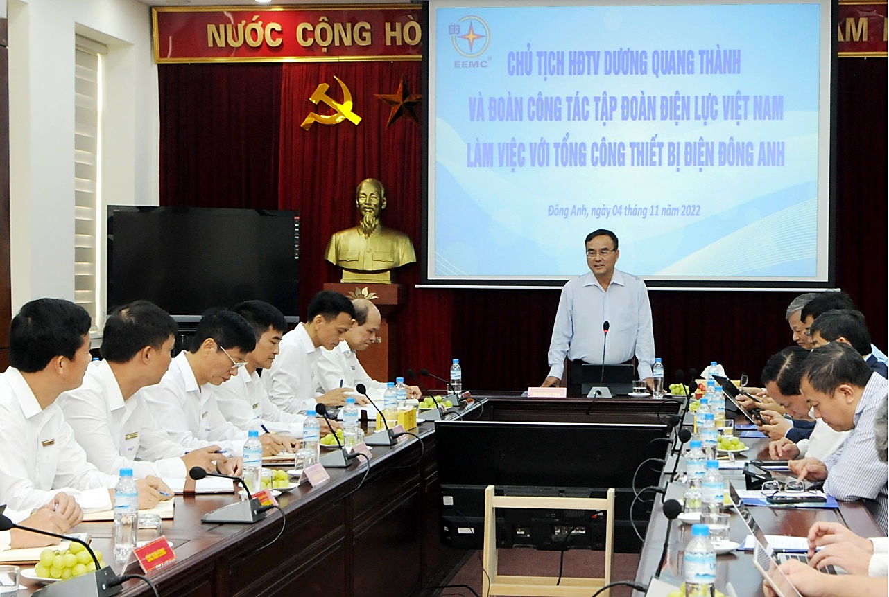 Lãnh đạo Tập đoàn Điện lực Việt Nam về thăm và làm việc tại Tổng Công ty Thiết bị điện Đông Anh